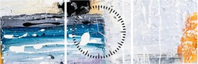 Obraz - Abstrakcyjne pociągnięcia (z zegarem) (90x30 cm)
