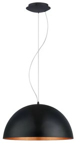 Czarno-brązowa lampa wisząca z metalowym kloszem ø 53 cm GAETANO 1 – EGLO