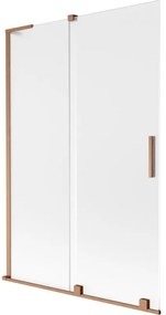 Mexen Velar L parawan nawannowy 2-skrzydłowy rozsuwany 120 x 150 cm, szron, miedź szczotkowana - 896-120-003-31-65