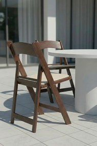 Pakiet 4 skadanych krzese Gala z poduszk z efektem drewna