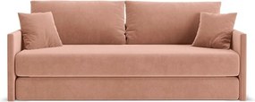 Różowa aksamitna rozkładana sofa 209 cm Shannon – Cosmopolitan Design