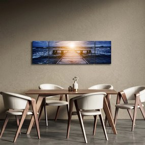 Obraz molo ze słońcem (170x50 cm)