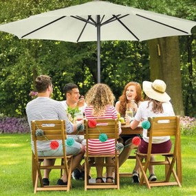 MIADOMODO Parasol z rączką 250 cm, kremowy