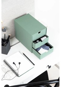 Zielony kartonowy organizer z szufladką Ingrid Canvas Paper Laminate – Bigso