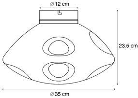 Designerska lampa sufitowa czarna z przydymionym szkłem - GemmaDesignerski Oswietlenie wewnetrzne