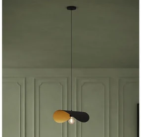 Eglo 390393 - Żyrandol na lince SACEDA 1xE27/40W/230V 53 cm czarny/złoty