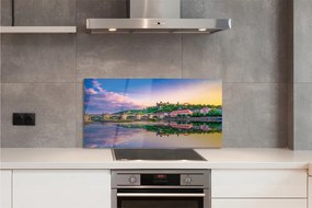 Panel Szklany Zachód Słońca nad Rzeką w Niemczech