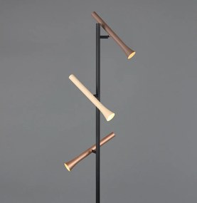 Czarna lampa stojąca LED z metalowym kloszem (wysokość 150 cm) Fiato – Trio