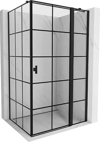 Mexen Mist T kabina prysznicowa uchylna prawa 120 x 90 cm, czarna kratka, czarna - 8A4T-120-090-70-77-P