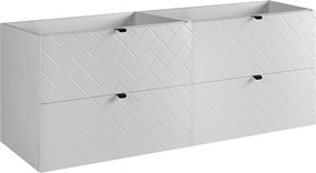 Meble łazienkowe, Biały Mat, 160 x 57 x 46 cm, uchwyty czarne