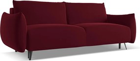 Kanapa 3-osobowa z funkcją spania - z tkaniny welwetowej - burgundowy - MALIE