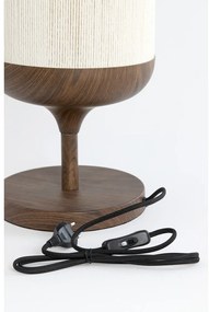 Ciemnobrązowa lampa stołowa z tekstylnym kloszem (wysokość 50 cm) Dania – Light &amp; Living