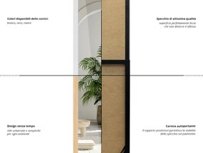 Lustro stojące z białą ramą 36x156 cm