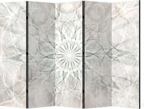Parawan pokojowy 5-częściowy 225x172 Dwustronny dekoracyjny minimalistyczny zen Szary Szara Geometryczna Rozeta