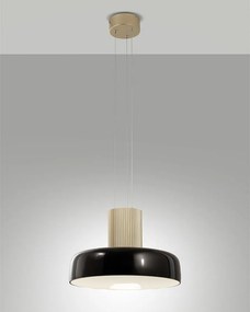 Lampa wisząca LED Lunar 26 W 3150 lm CCT 2700 K/3000 K/4000 K, metalowa i szklana, konstrukcja ze stopniowanym ściemnianiem, czarna - Lunar