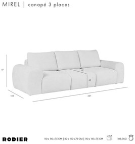 Zielona sofa z materiału bouclé 287 cm Mirel – Rodier