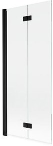 Mexen Mist parawan nawannowy 2-skrzydłowy lewy 80 x 150 cm, transparent, czarny - 8A9-080-002-70-00-L