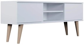 Biała szafka RTV na nóżkach - Dubby 4X 120 cm