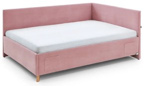 Różowe narożne łóżko dziecięce ze schowkiem 140x200 cm Cool – Meise Möbel