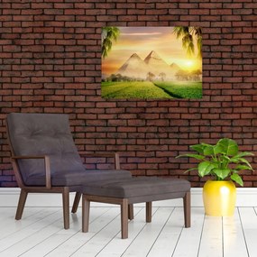 Obraz na szkle - Piramidy (70x50 cm)