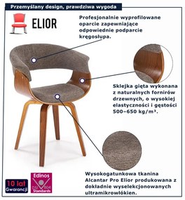 Tapicerowane krzesło w stylu retro popiel + orzech L8-Z32