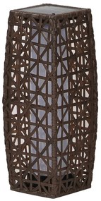 Lampa rattanowa solar wenge 16 x 16 x 48 cm PATIO