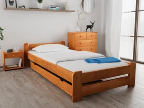 Łóżko Emily 90 x 200 cm, olcha Stelaż: Ze stelażem listwowym elastycznym, Materac: Materac Coco Maxi 20 cm