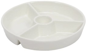 Okrągły półmisek do przekąsek z przegródkami i miescem na dip, Ø 19,5 cm