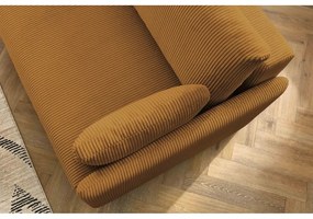 Musztardowa sztruksowa rozkładana sofa 211 cm Marcel – Bobochic Paris