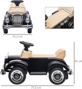 HOMCOM Dziecięce Elektryczne Auto z Pilotem i MP3 Czarny Pojazd dla Dzieci 115x67x45cm | Aosom PL