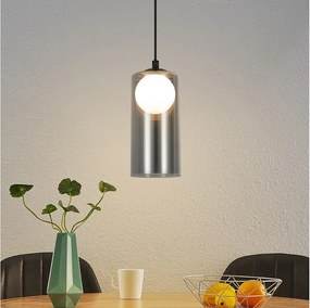 1. lampa wisząca Vintage na stół jadalny, Smoky Grey, G9, owalna, regulowana wysokość, do salonu