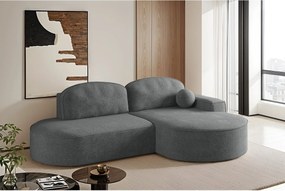 Narożnik z funkcją spania i pojemnikiem Modena Runden, tkanina Arena, Antracytowy, Prawy