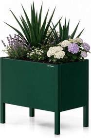 Metalowa donica ogrodowa - osłona Daisy mała, 40 × 25 × 35 cm, butelkowa zieleń