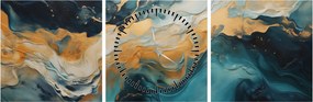 Obraz - Abstrakcja (z zegarem) (90x30 cm)