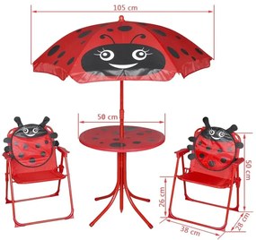 Zestaw mebli ogrodowych dla dzieci czerwony S6-H27