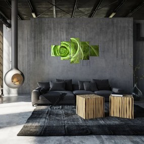 Obraz - Abstrakcyjny zielony róż (125x70 cm)