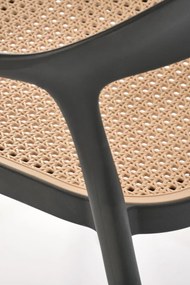 Krzesło K530 czarne/beżowe z tworzywa PVC HALMAR