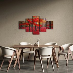 Obraz - Czerwony Las (125x70 cm)