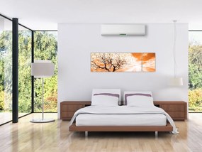 Pomarańczowy obraz drzewa (170x50 cm)