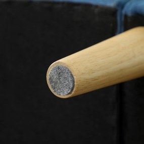 HOMCOM Sofa dwuosobowa z schowkiem, pikowane oparcie, nogi z drewna kauczukowego — 117x62x78 cm, niebieska