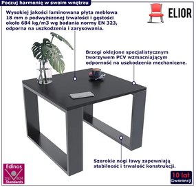 Czarna nowoczesna kwadratowa ława kawowa - Fareo 5X