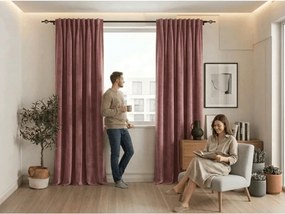 Zasłona zaciemniająca ELVIO VELVET 140x250 cm, staroróżowa Zawieszanie: Metalowe pierścienie
