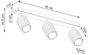 Listwa oświetleniowa 3-punktowa KARBON 3L taupe ryflowana SOLLUX  LIGHTING