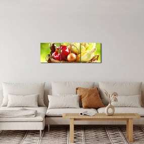 Obraz - Warzywa (z zegarem) (90x30 cm)