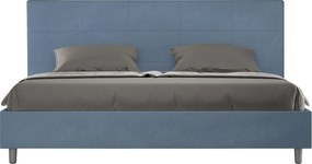 Łóżko bez stelaża tapicerowane 180x200 microfibra niebieski Mika