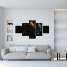 Błyszczący obraz kobiety (125x70 cm)