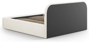 Tapicerowane łóżko dwuosobowe ze schowkiem ze stelażem 160x200 cm w kolorze kości słoniowej Juno – Windsor &amp; Co Sofas