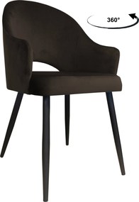 Krzesło Velvet tkanina Welur noga metalowa krzesło tapicerowane premium : Kolor nogi - Czarna stożek, Kolor tkaniny - VELVET - MG05, Typ siedziska - Siedzisko obrotowe 360°