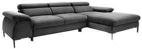 Kanapa narożna rozkładana prawostronna z antracytowym welurowym obiciem SEPINA marki Pascal Morabito