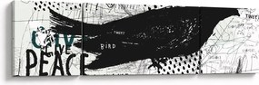 Obraz - Street art - ptak (170x50 cm)